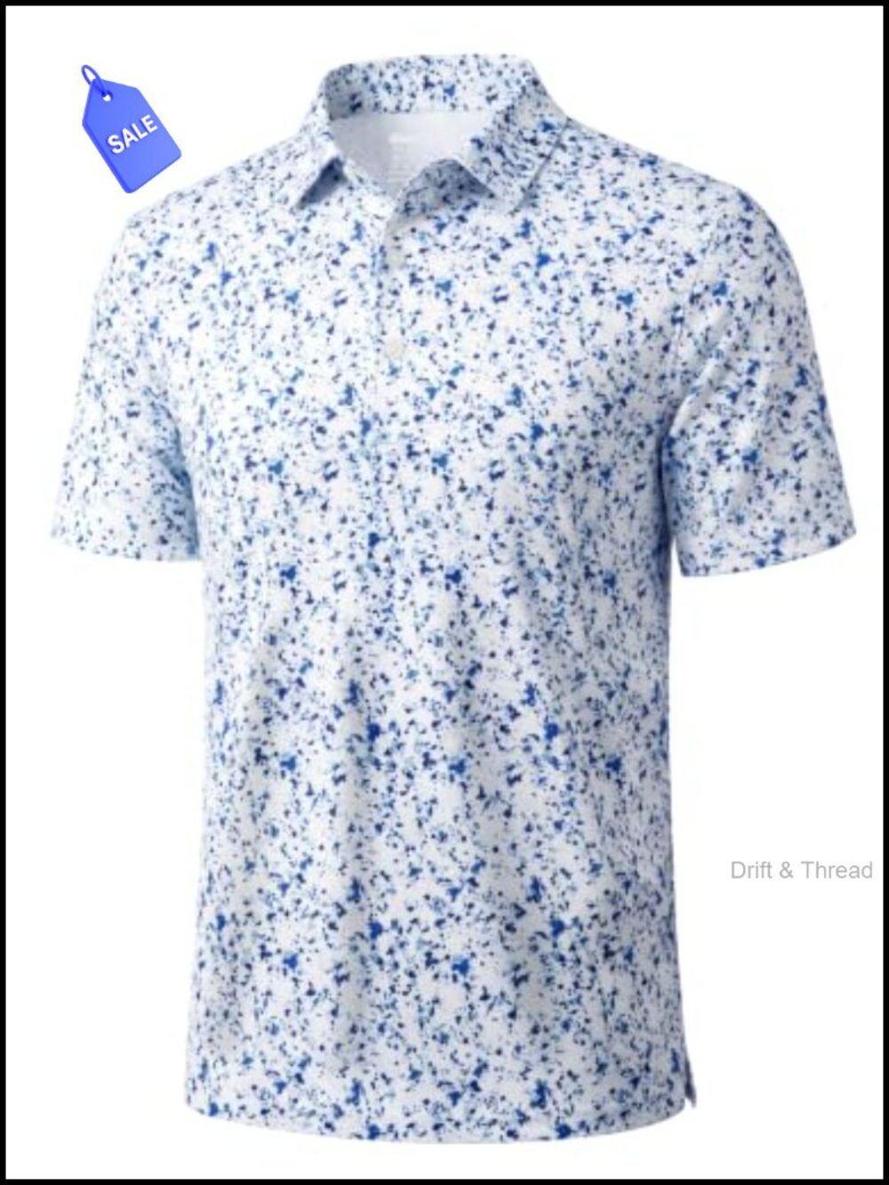 Men's Dry Fit Golf Polo Short Sleeve Print Collared Shirt